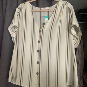 Striped buttoned blouse